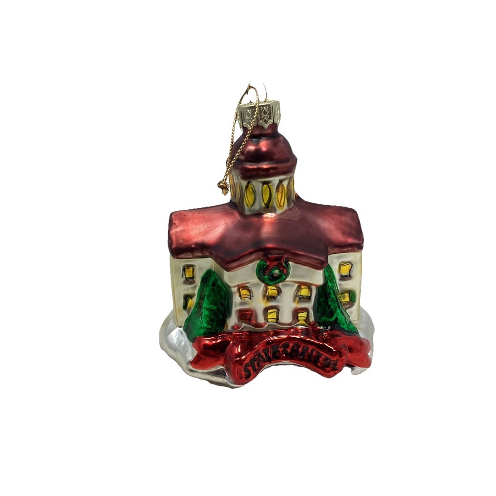 State Capital Building Blown Glass Christmas Ornament 4"